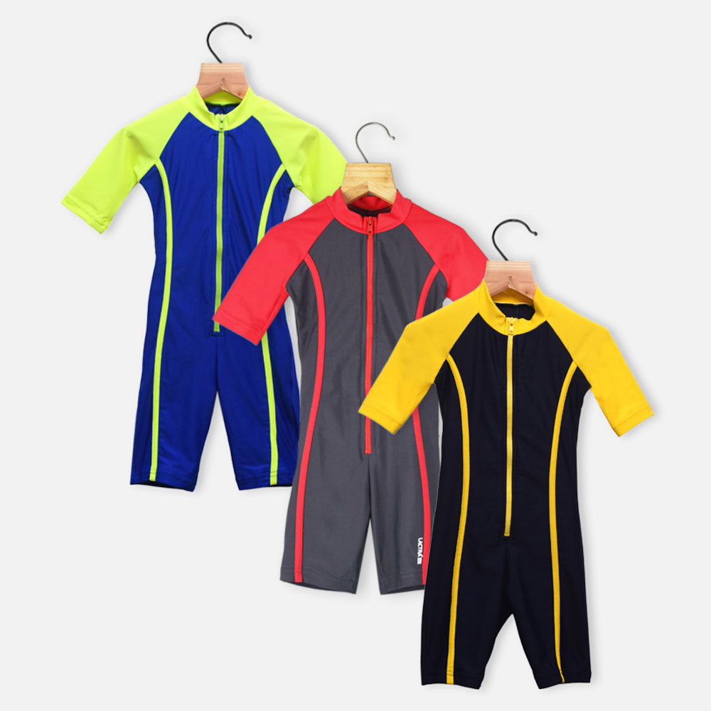 Half Raglan Sleeves Swimsuit