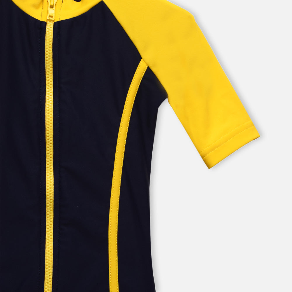 Half Raglan Sleeves Swimsuit