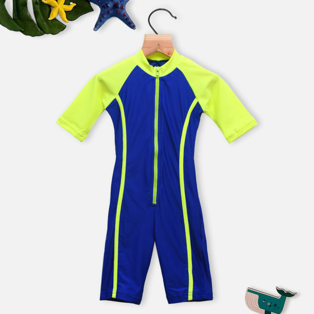 Half Raglan Sleeves Swimsuit