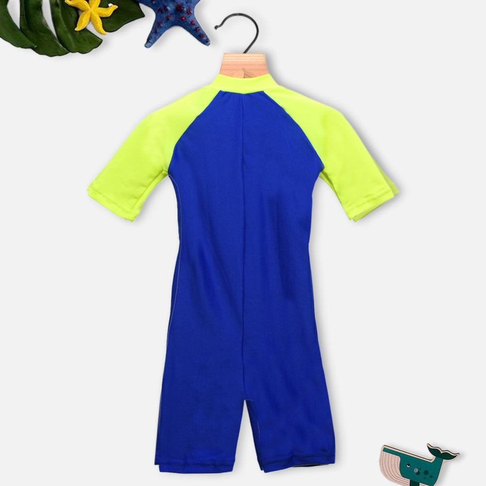 Half Raglan Sleeves Swimsuit