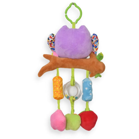 Purple Owl Hanging Toy With Rattle