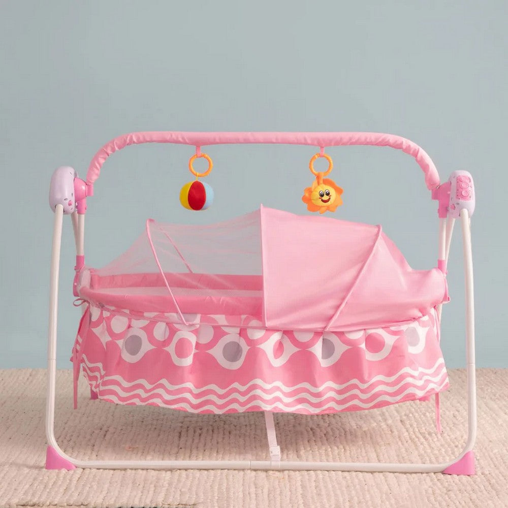 Infantso Deluxe Baby Cradle-Pink & Grey