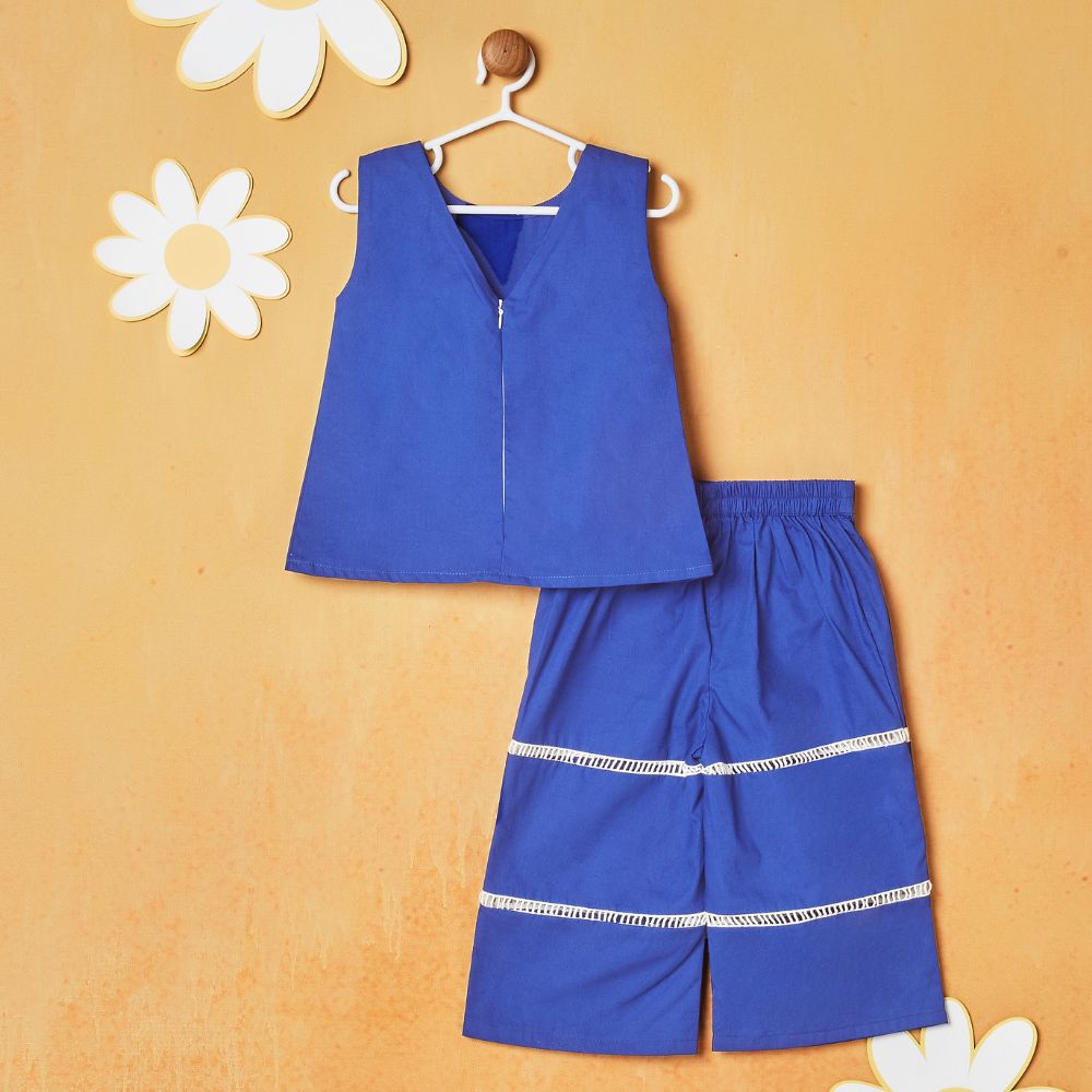 Blue Top With Pant Co-Ord Set