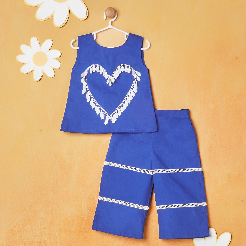 Blue Top With Pant Co-Ord Set