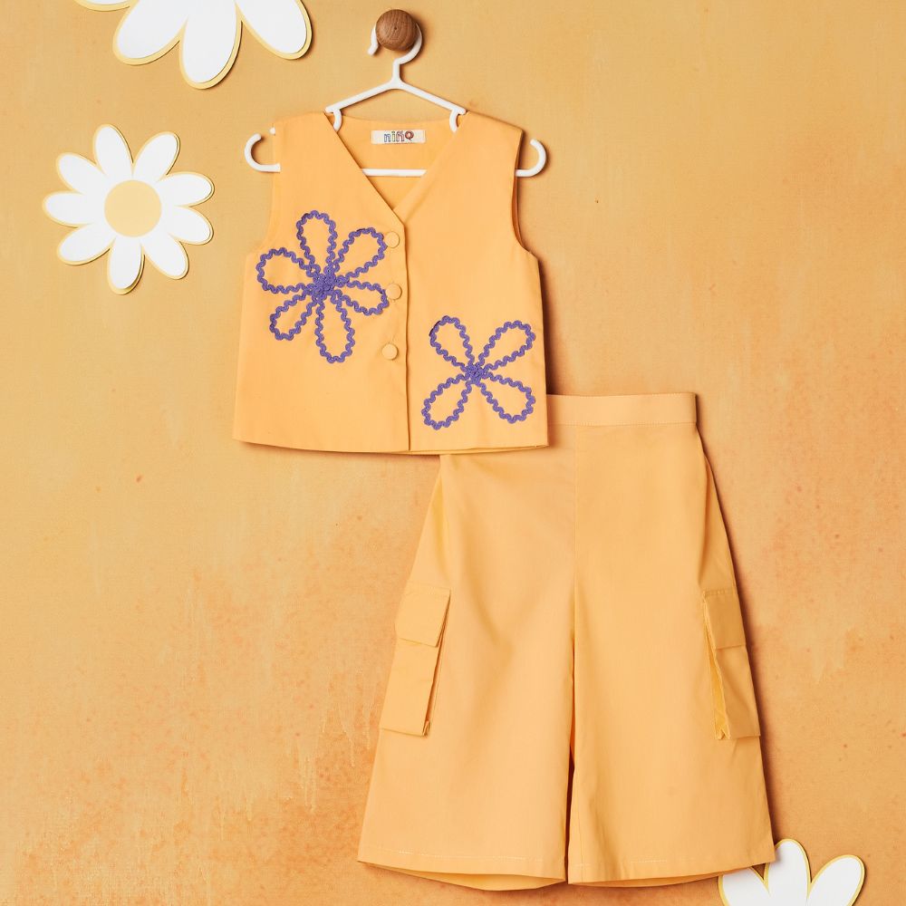 Orange Top With Cargo Pant Co-Ord Set