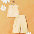 Yellow Top With Cargo Pant Co-Ord Set