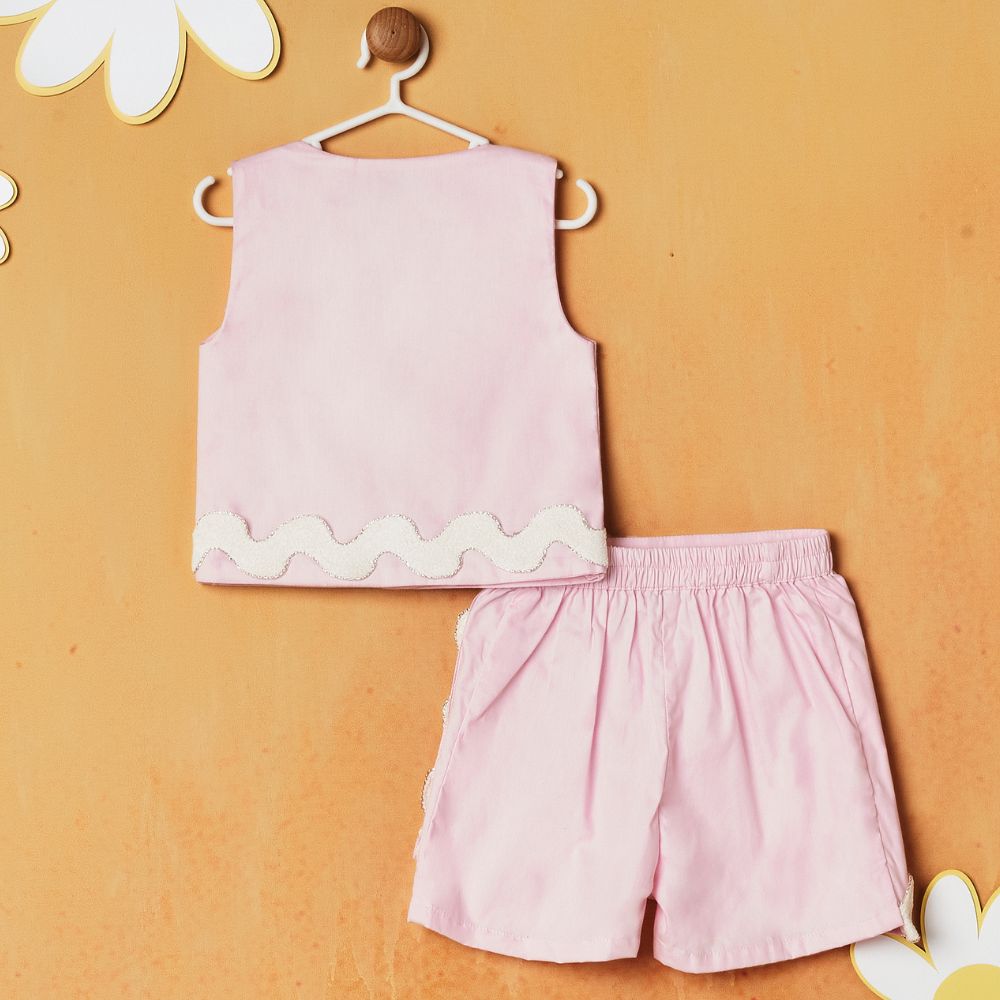 Pink Sleeveless Top & Shorts Co-Ord Set