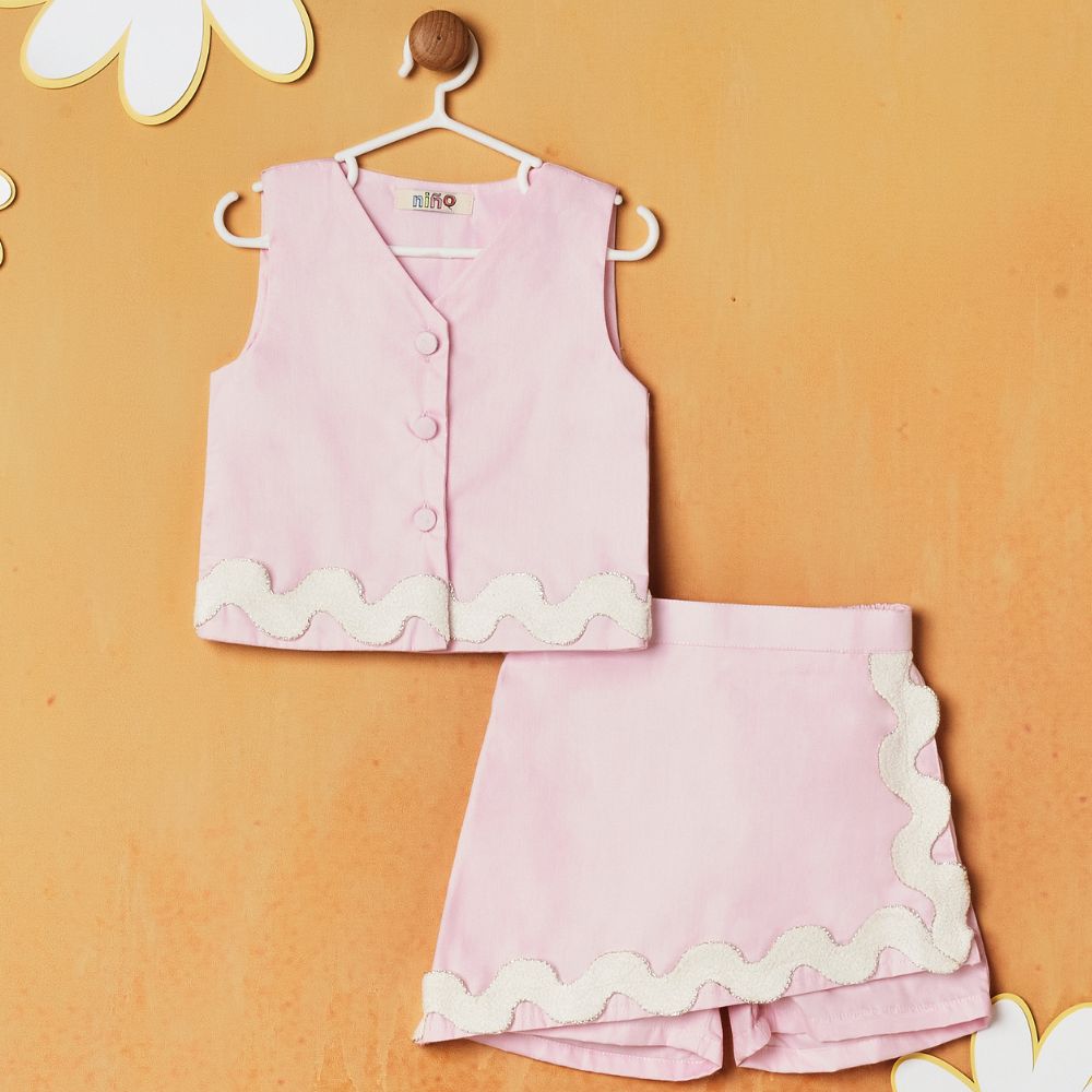 Pink Sleeveless Top & Shorts Co-Ord Set