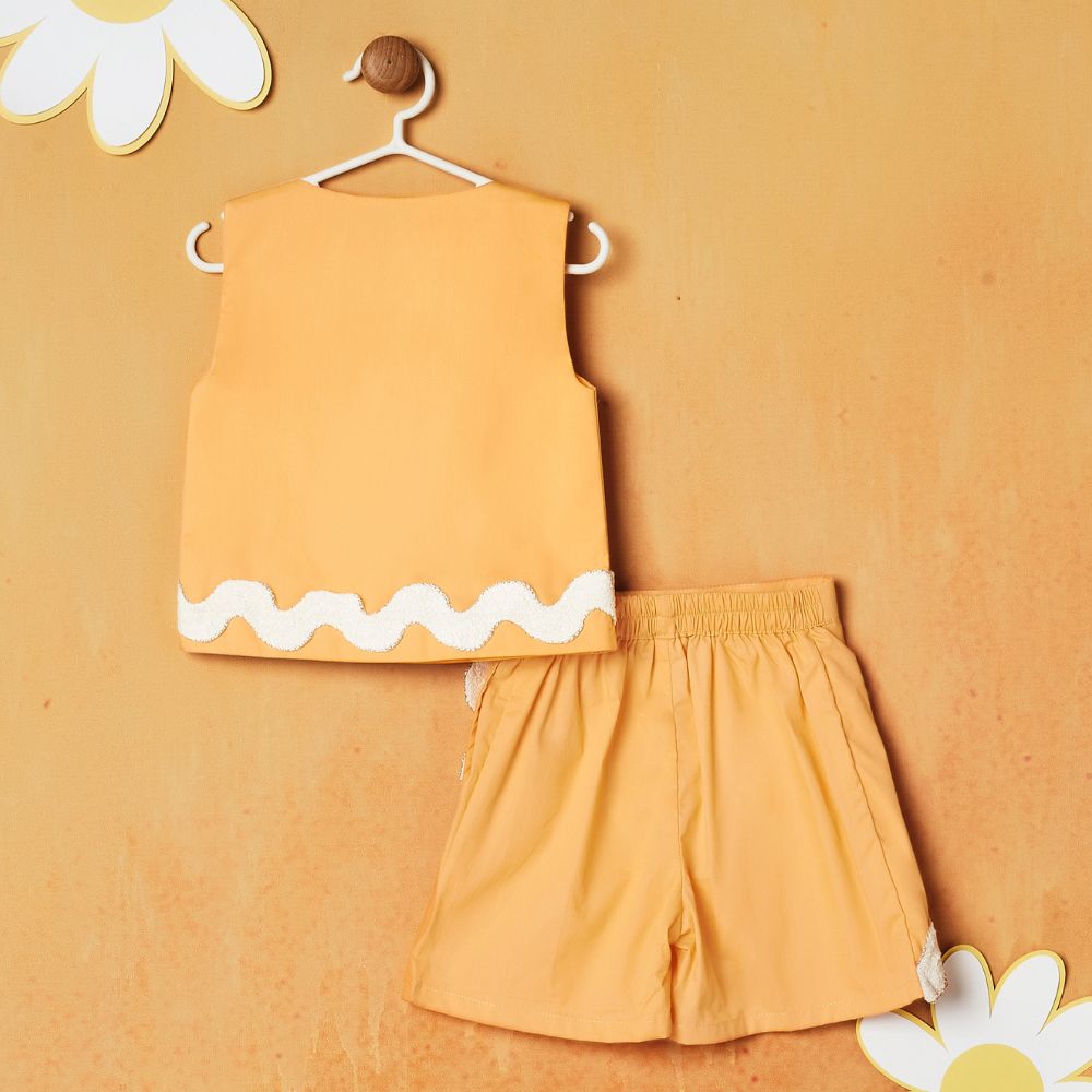 Orange Sleeveless Top & Shorts Co-Ord Set