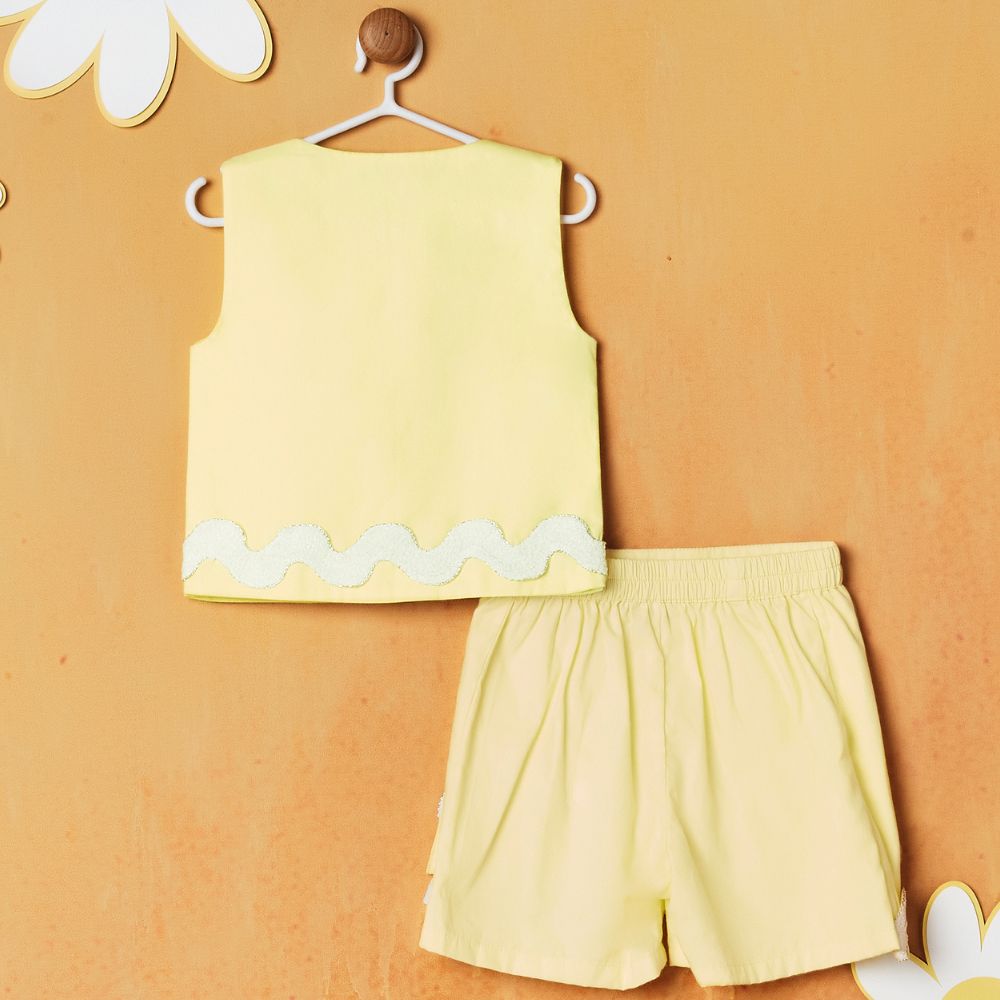 Yellow Sleeveless Top & Shorts Co-Ord Set