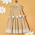 Beige Pom Pom Dress