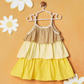 Yellow Layered Cotton Sleeveless Dress