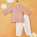 Pink Floral Printed Kurta With Pajama