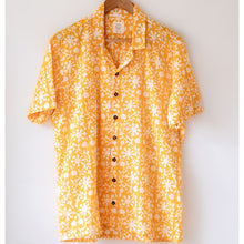 Load image into Gallery viewer, Yellow Floral Hand Block Printed Mal Mal Shirt
