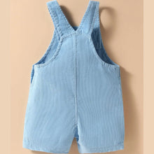 Load image into Gallery viewer, Blue Jungle Theme Embroidered Printed Dungaree &amp; Half Sleeves T-Shirt
