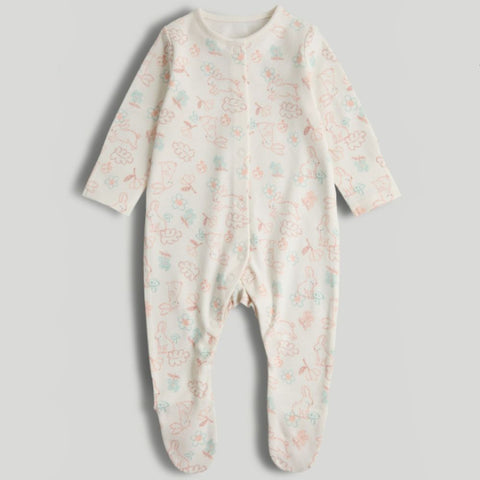 Rabbit Printed Full Sleeves Footsie - Pack Of 3