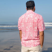 Load image into Gallery viewer, Pink Floral Hand Block Printed Mal Mal Shirt
