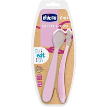 Load image into Gallery viewer, Chicco Soft Silicone Spoon Pack Of 2 - Pink
