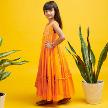 Load image into Gallery viewer, Orange Gota Work Anarkali Set
