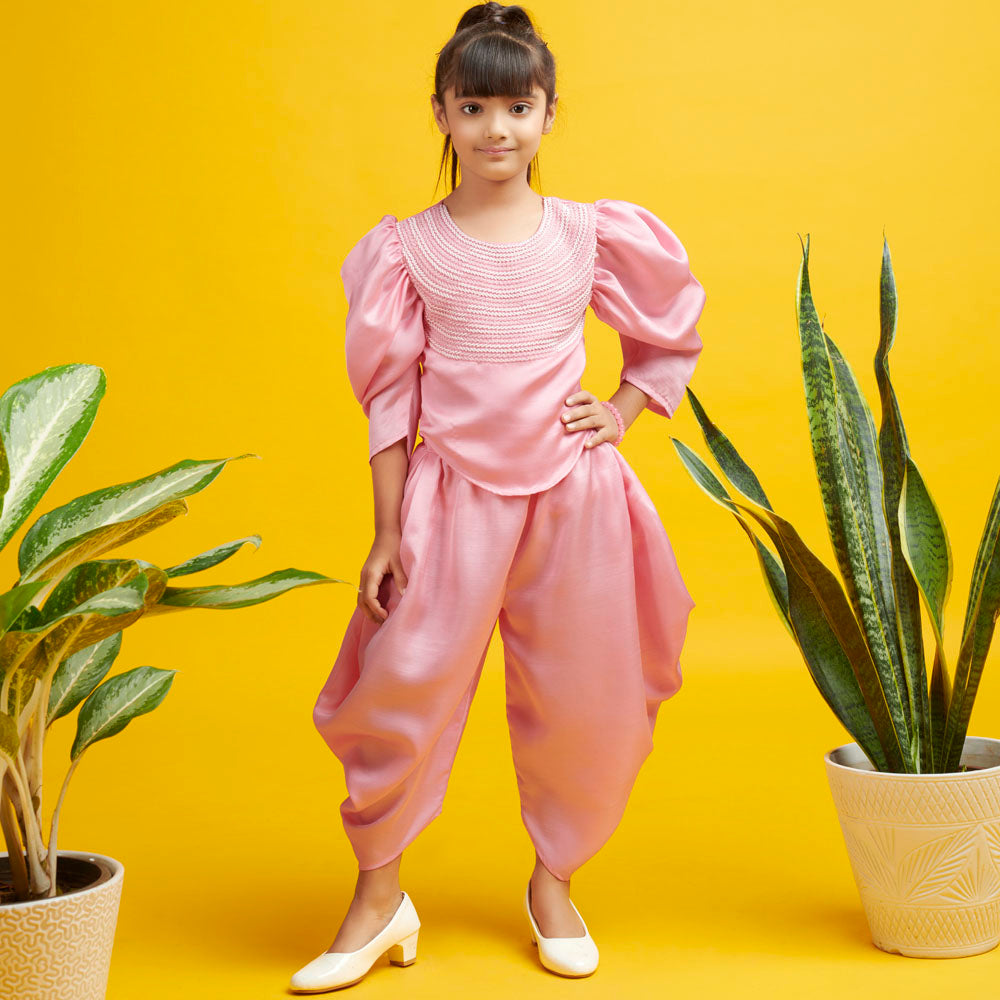 Pearl Pink Cowl Pant Co-Ord Set