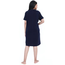 Load image into Gallery viewer, Blue Star Printed Short Cotton Dress
