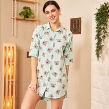 Load image into Gallery viewer, Blue Bear Printed Night Shirt
