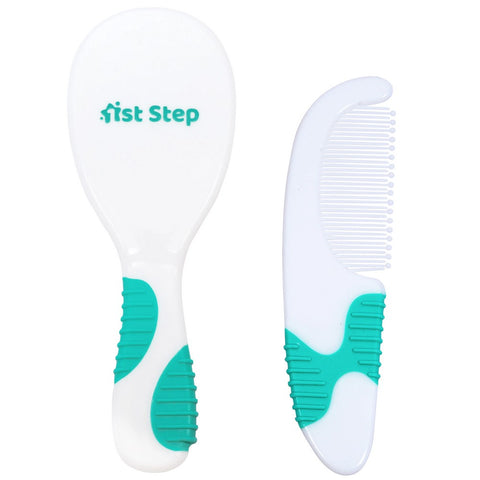 Green Soft Grip Brush & Comb Set