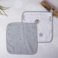 Grey Starry Nights Muslin Cotton Washcloth- Set Of 2