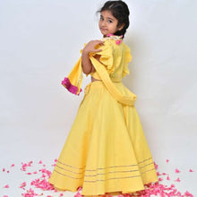 Load image into Gallery viewer, Yellow Cow Embroidered Choli With Lehenga &amp; Dupatta
