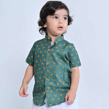 Load image into Gallery viewer, Green Floral Bloom Cotton Shirt
