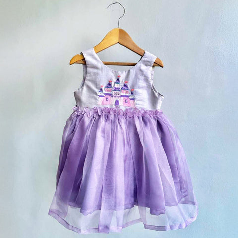 Purple Castle Embroidered Organza Dress