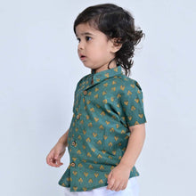 Load image into Gallery viewer, Green Floral Bloom Cotton Shirt

