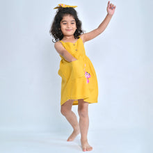 Load image into Gallery viewer, Yellow Panther Embroidered Cotton Dress
