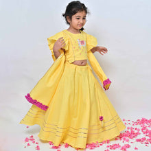 Load image into Gallery viewer, Yellow Cow Embroidered Choli With Lehenga &amp; Dupatta
