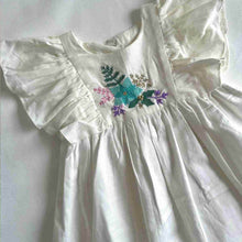 Load image into Gallery viewer, White Leaf Embroidery Cotton Dress
