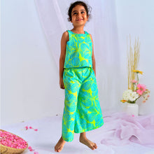 Load image into Gallery viewer, Neon Tropical Printed Crop Top With Palazzo Pant
