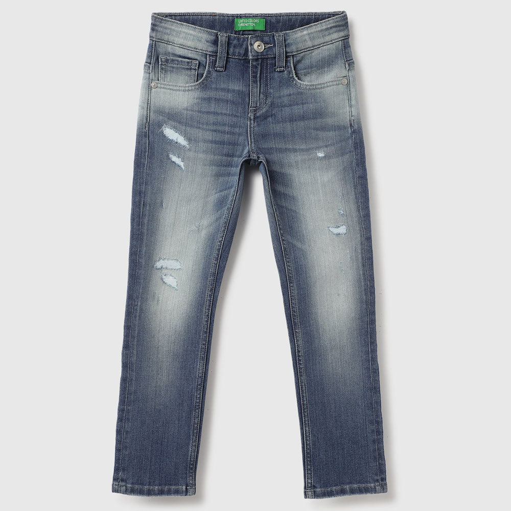 Blue Solid Slim Fit Jeans