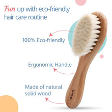 Load image into Gallery viewer, Wooden Baby Hair Brush With Natural Bristles

