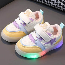 Load image into Gallery viewer, Classic Velcro Color Block Sneakers With LED Light-Up
