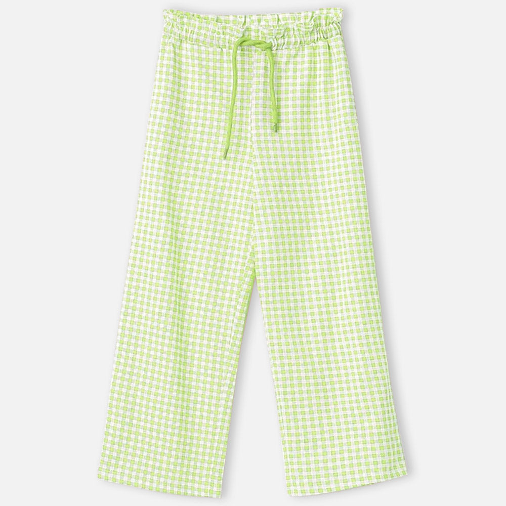 Green Checkered Regular Fit Trousers