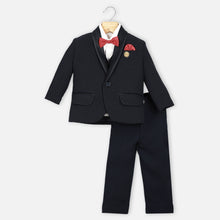 Load image into Gallery viewer, Black Waistcoat Set With White Shirt And Pant
