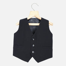 Load image into Gallery viewer, Black Waistcoat Set With White Shirt And Pant
