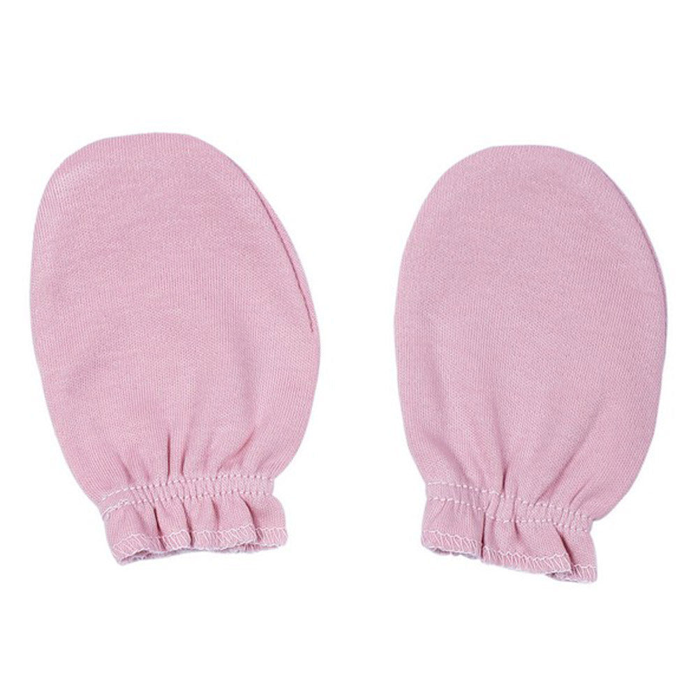 Pink Plain Cotton Mittens