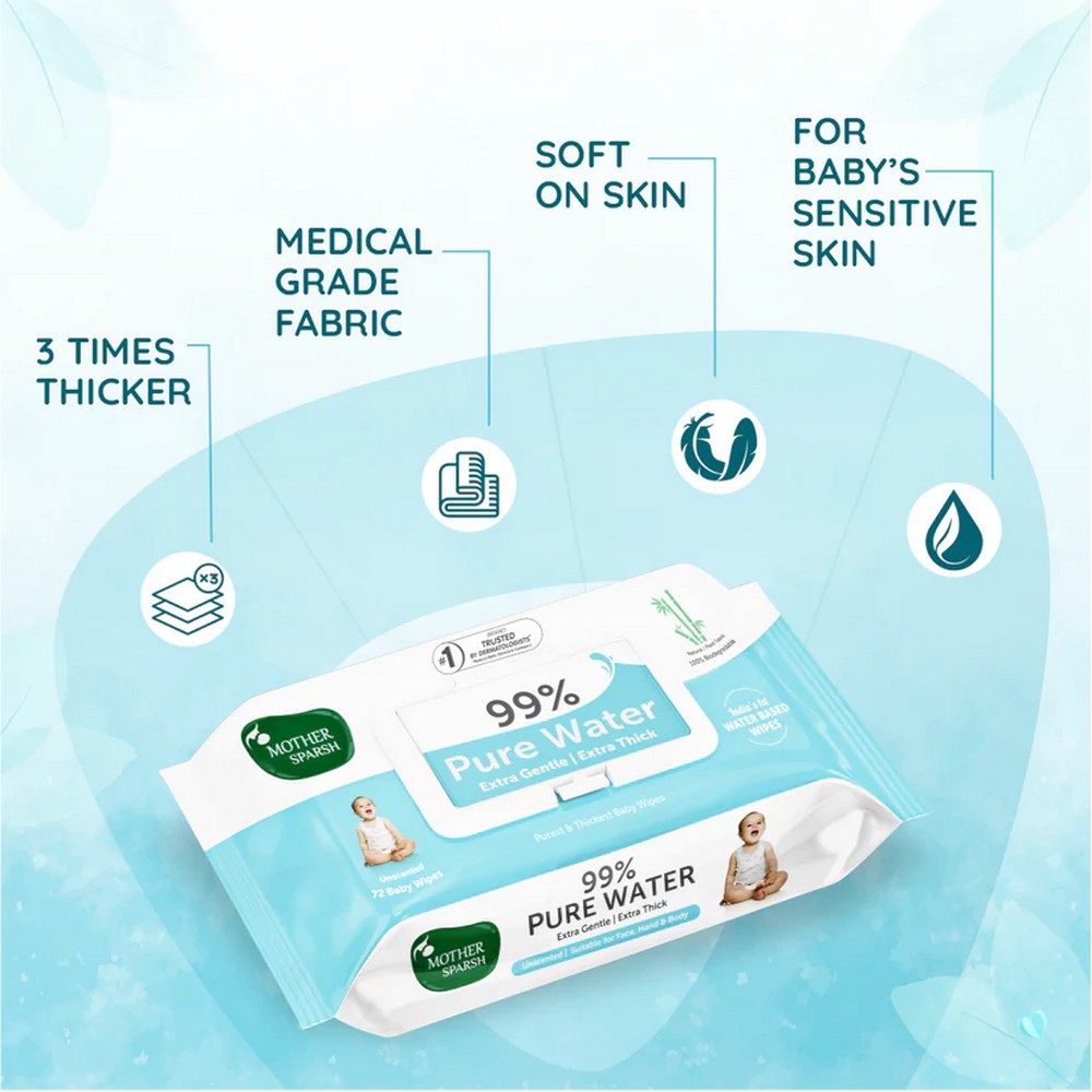 99% Pure Water Unscented Baby Wipes - Pack Of 2