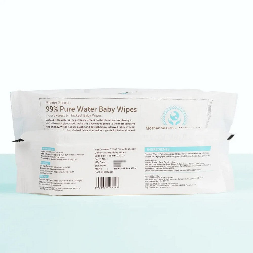 99% Pure Water Unscented Baby Wipes - Pack Of 2