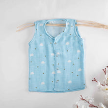 Load image into Gallery viewer, Blue The Little Prince Theme Muslin Sleeveless Jhablas (Set of 2)
