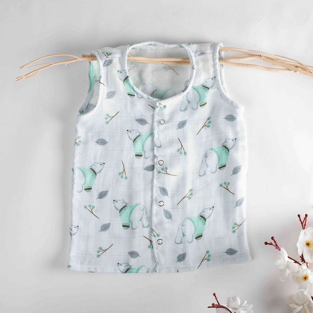 Arctic Theme Muslin Sleeveless Jhablas - Pack Of 2