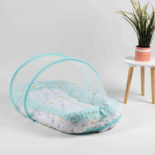 Load image into Gallery viewer, Sea Green Horizon Reversible Baby Nest
