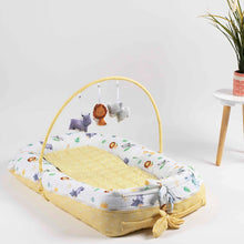 Load image into Gallery viewer, Yellow Into The Wild Reversible Baby Nest
