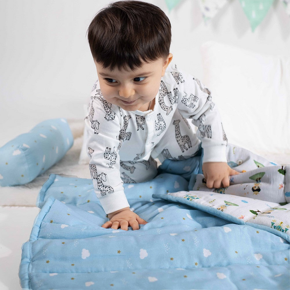 Blue The Little Prince Organic Reversible Quilt